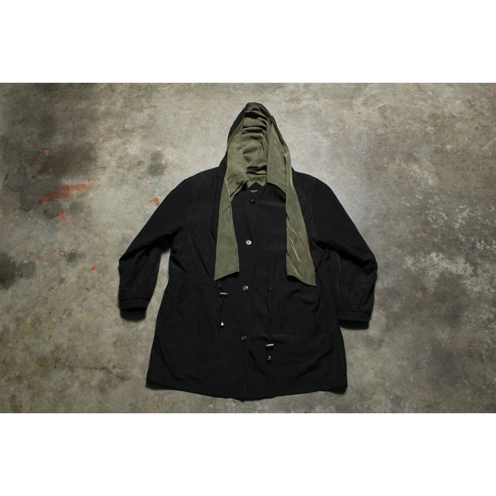 Vintage 90's J. Gallery Hooded Oversized Coat With Removable Lining - Large
